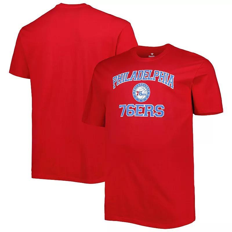 Mens Red Philadelphia 76ers Big & Tall Heart & Soul T-Shirt Product Image