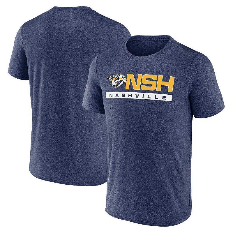 Mens Fanatics Branded Heather Navy Nashville Predators Playmaker T-Shirt Blue Product Image