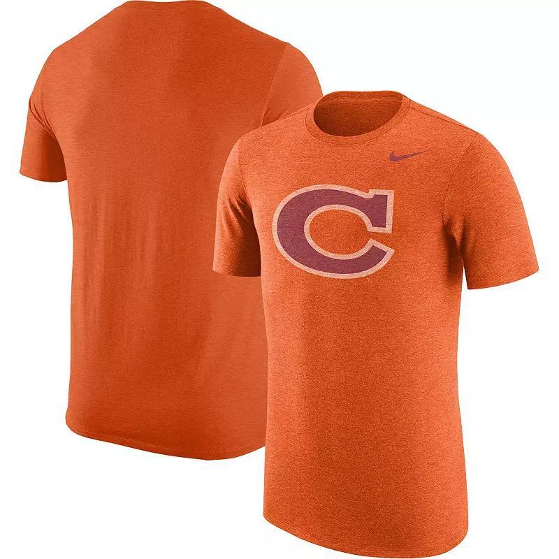 Mens Nike Heather Clemson Tigers Vintage Logo Tri-Blend T-Shirt Product Image