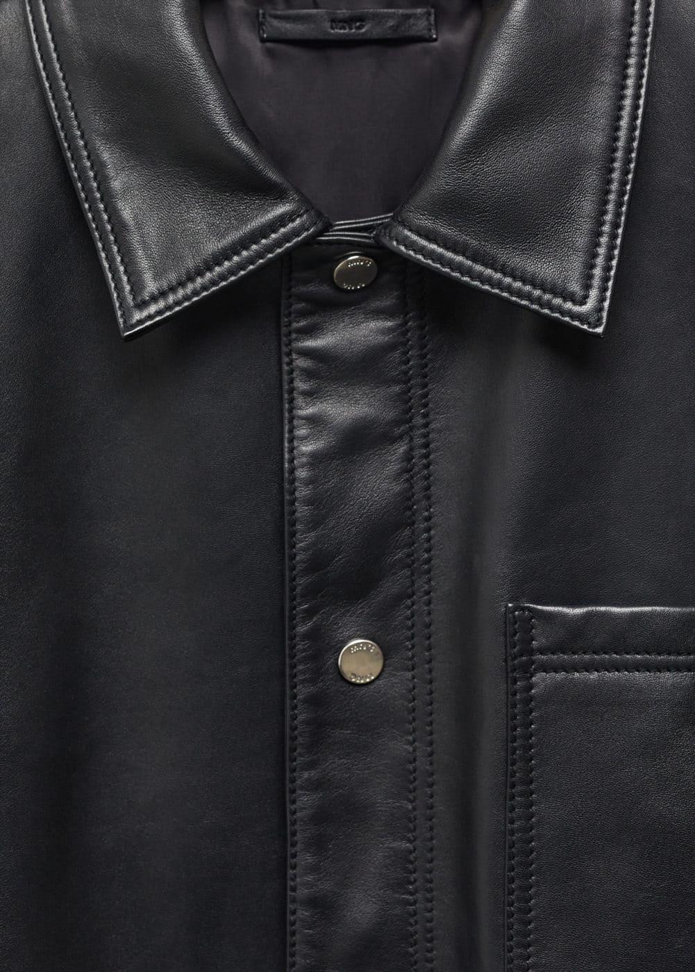 MANGO MAN - 100% nappa leather jacket blackMen Product Image