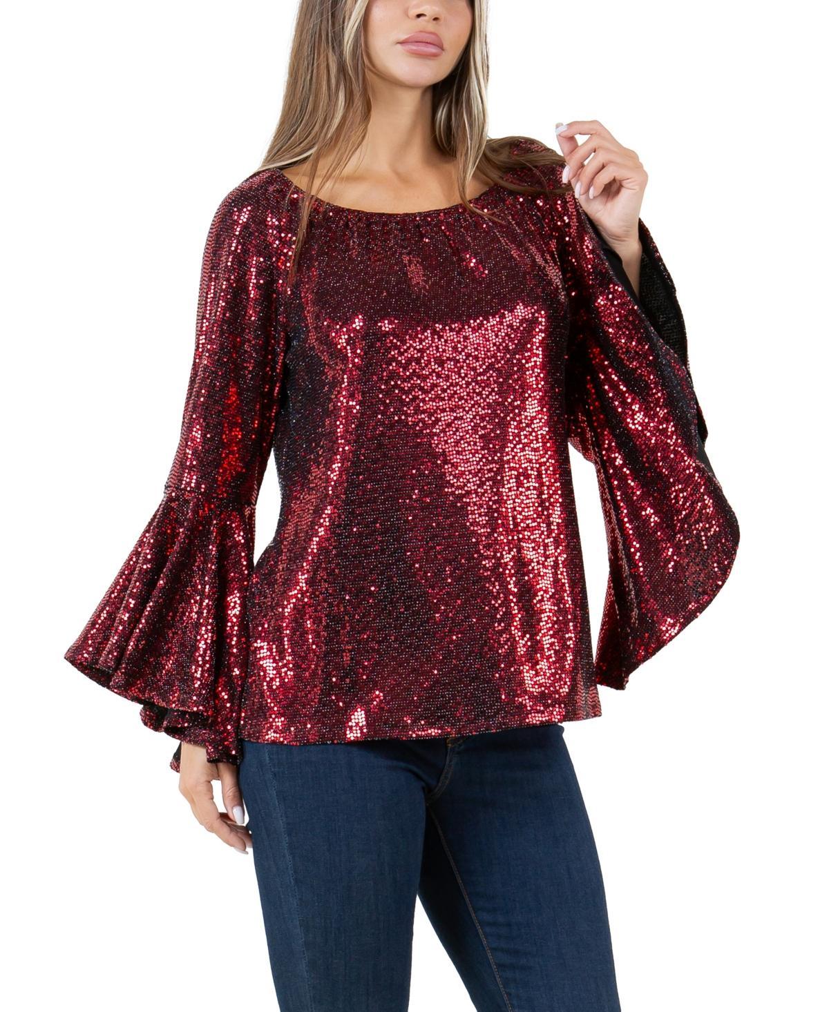 Fever Womens Glitter Dot Symphony Sleeve Top Product Image