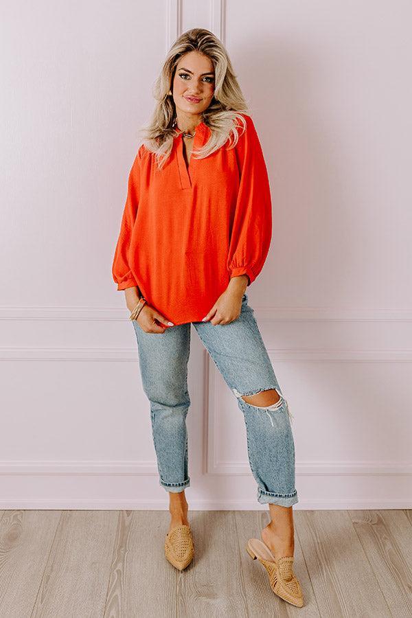 Casual Moment Shift Top in Tangerine Product Image