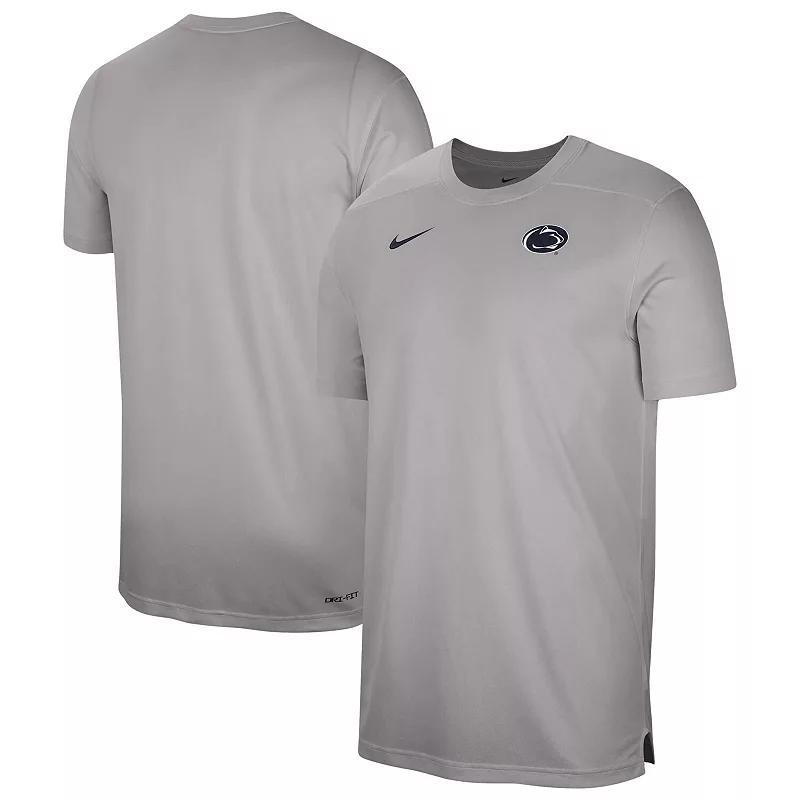 Mens Nike Heather Gray Penn State Nittany Lions Sideline Coaches Performance Top Product Image