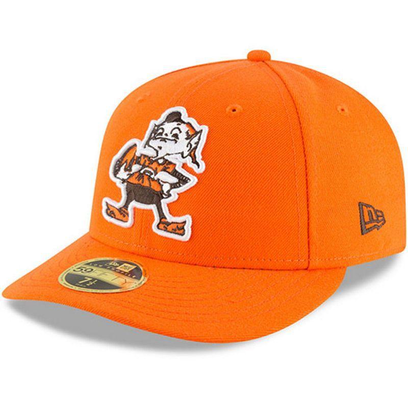 Mens New Era Orange Cleveland Browns Omaha Throwback Low Profile 59FIFTY Fitted Hat Product Image