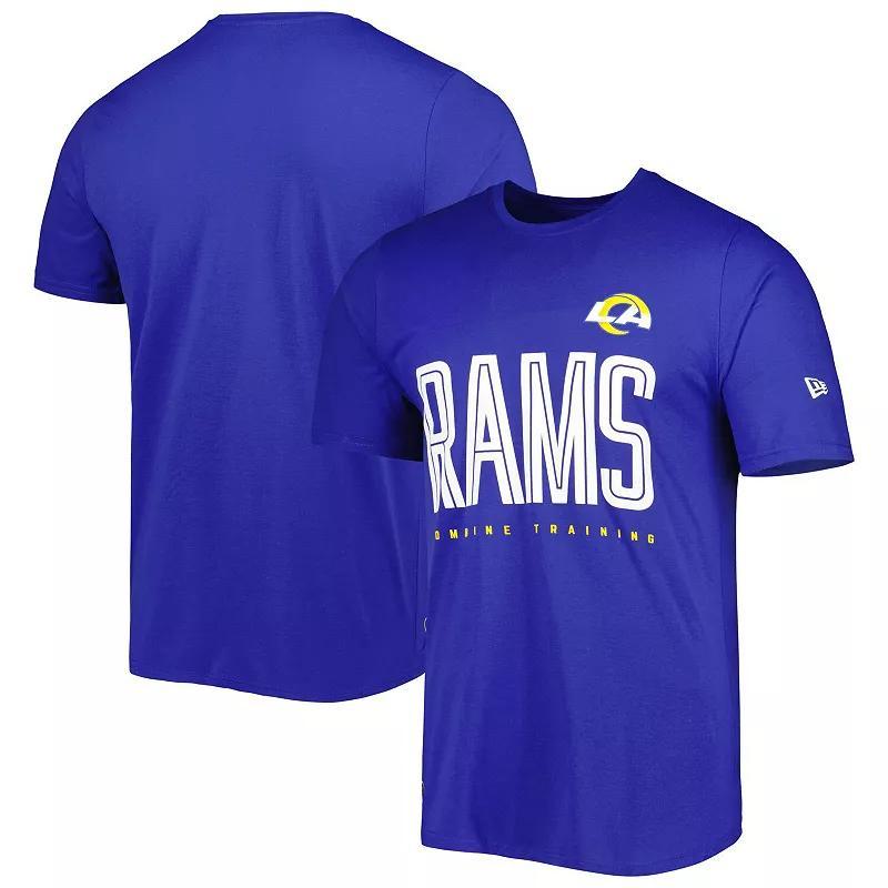 Mens New Era Royal Los Angeles Rams Combine Authentic Training Huddle Up T-Shirt Product Image