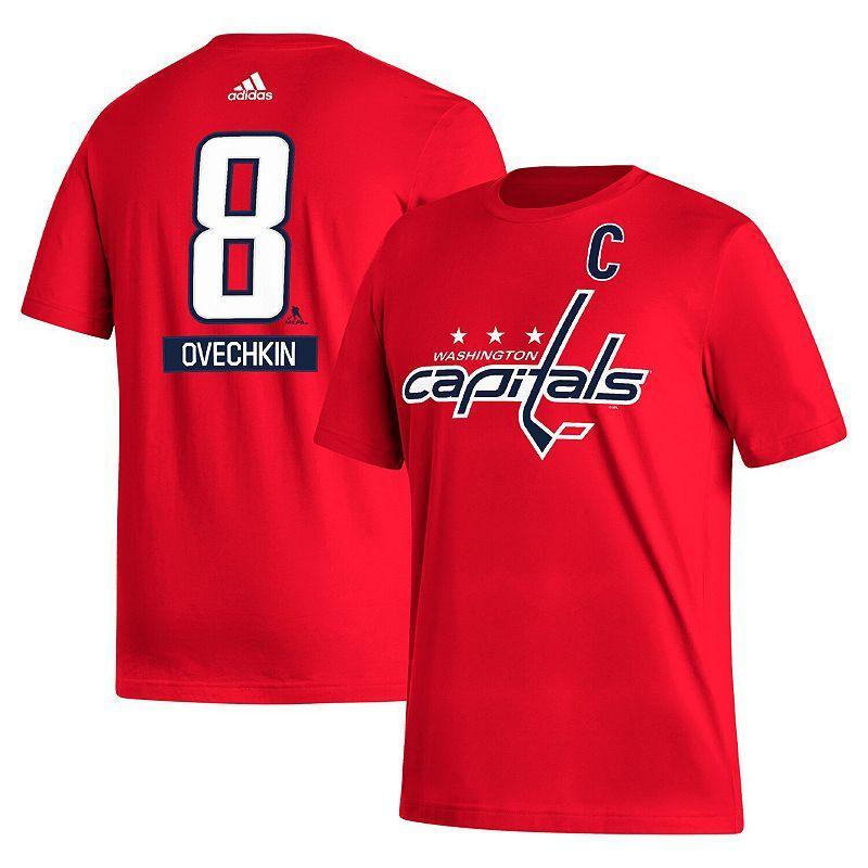 Mens adidas Alexander Ovechkin Red Washington Capitals Fresh Name and Number T-Shirt Product Image