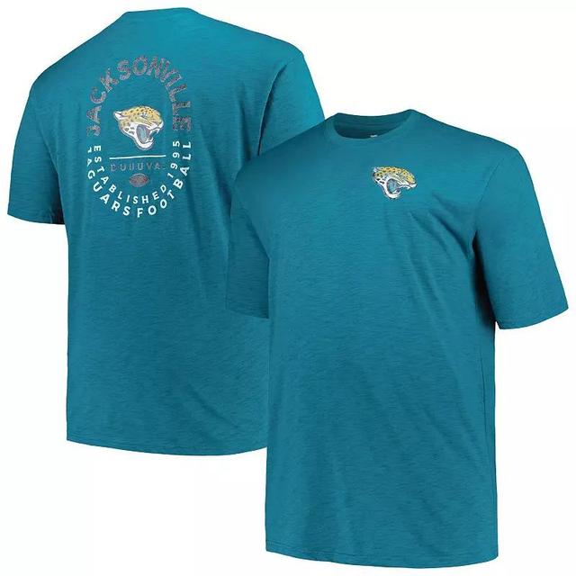 Mens Profile Teal Jacksonville Jaguars Big & Tall Two-Hit Throwback T-Shirt Product Image