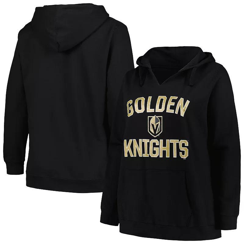 Womens Profile Black Vegas Golden Knights Plus Size Arch Over Logo Pullover Hoodie Product Image