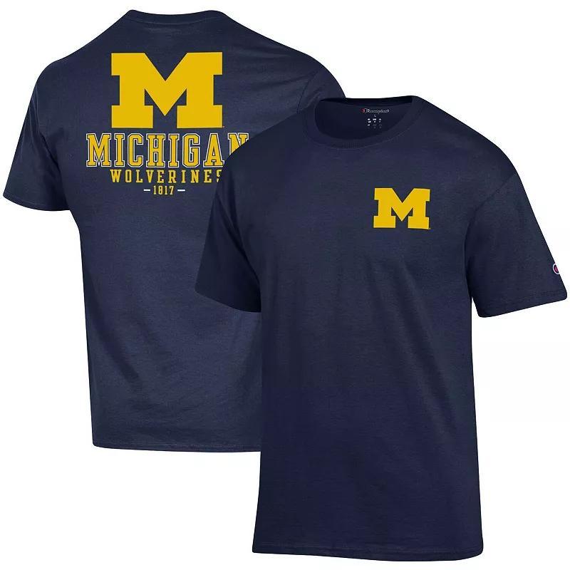 Mens Champion Michigan Wolverines Stack 2-Hit T-Shirt Blue Product Image