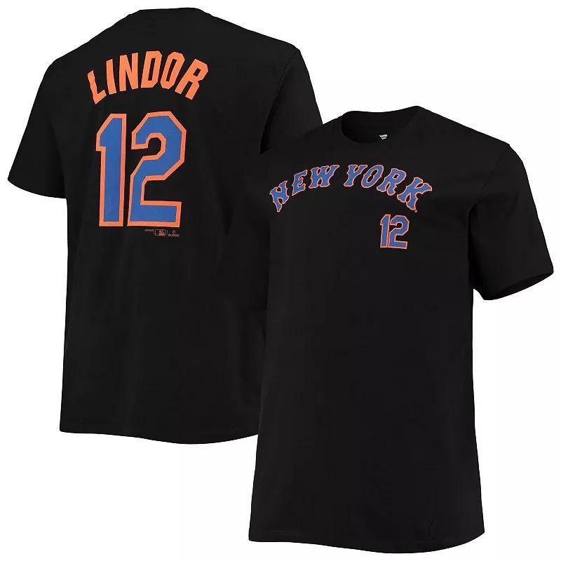 Mens Francisco Lindor New York Mets Big & Tall Name & Number T-Shirt Product Image