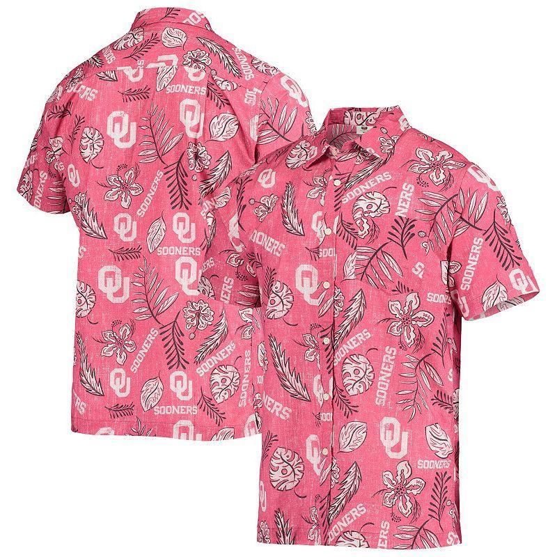 Mens Crimson Oklahoma Sooners Vintage-Like Floral Button-Up Shirt Product Image