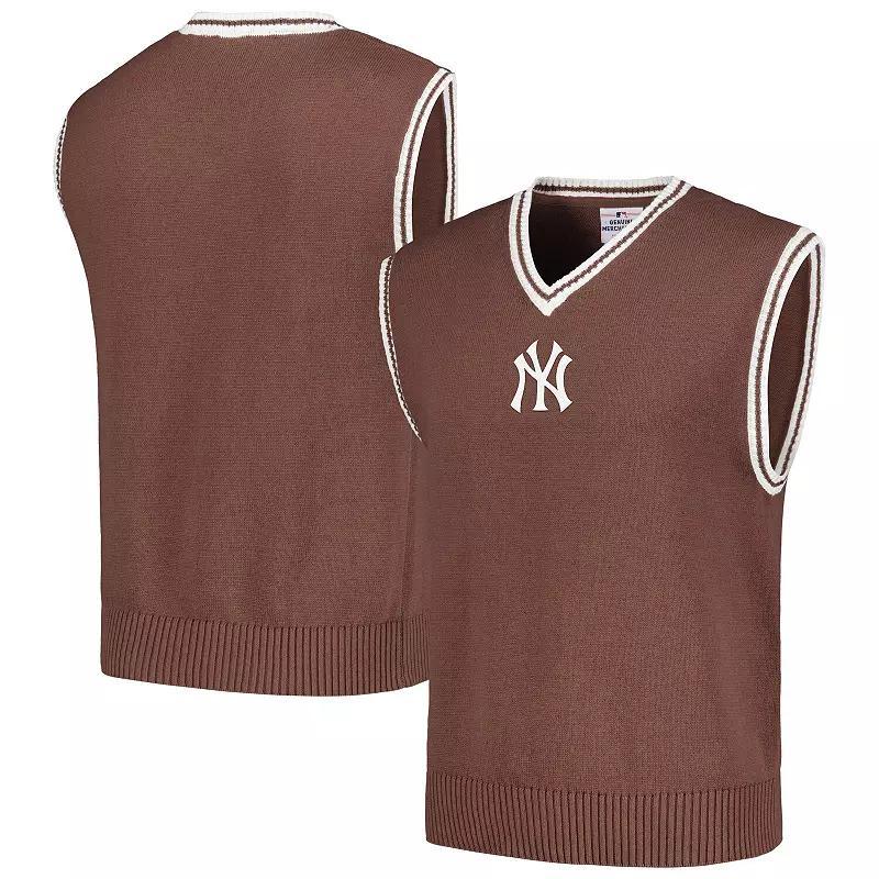 Mens PLEASURES New York Yankees Knit V-Neck Pullover Sweater Vest Product Image