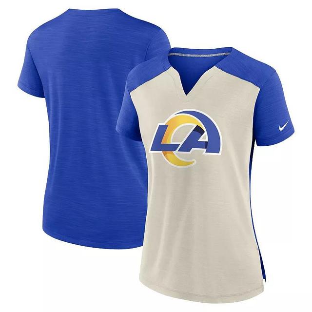 Womens Nike Bone/Royal Los Angeles Rams Impact Exceed Performance Notch Neck T-Shirt Product Image