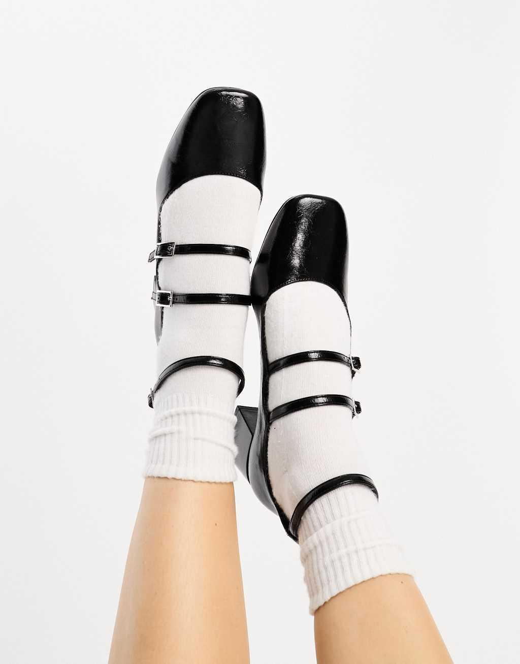 ASOS DESIGN Socco mid block heeled mary jane shoes Product Image