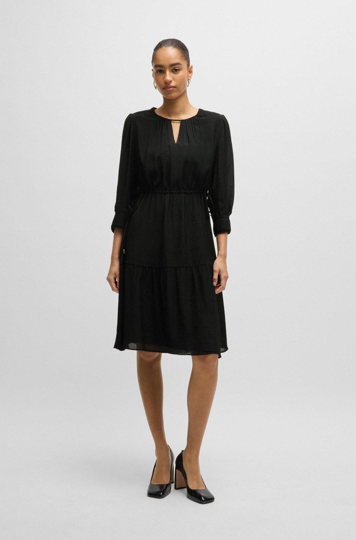 Long-sleeved dress in fil-coupé fabric Product Image