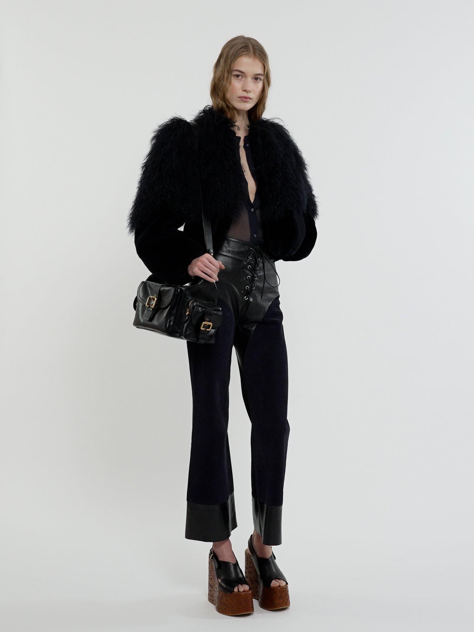 Cropped blouson in shearling Product Image