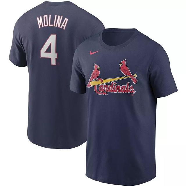 Men's Nike Yadier Molina Navy St. Louis Cardinals Name & Number T-Shirt Product Image