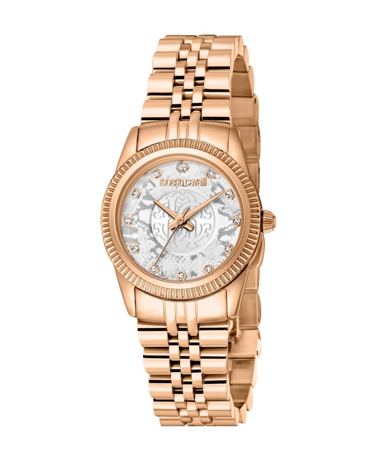 Roberto Cavalli Womens Quartz Rose-Gold Stainless Steel Watch 28mm - Rose Product Image