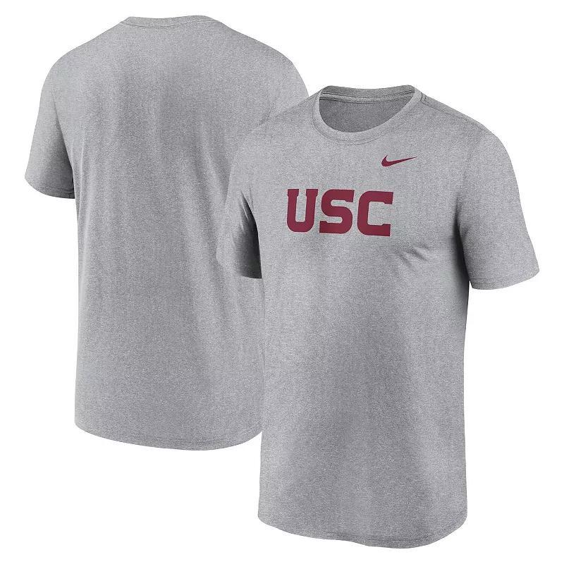 Mens Nike Heather Gray USC Trojans Primetime Legend Wordmark T-Shirt Product Image