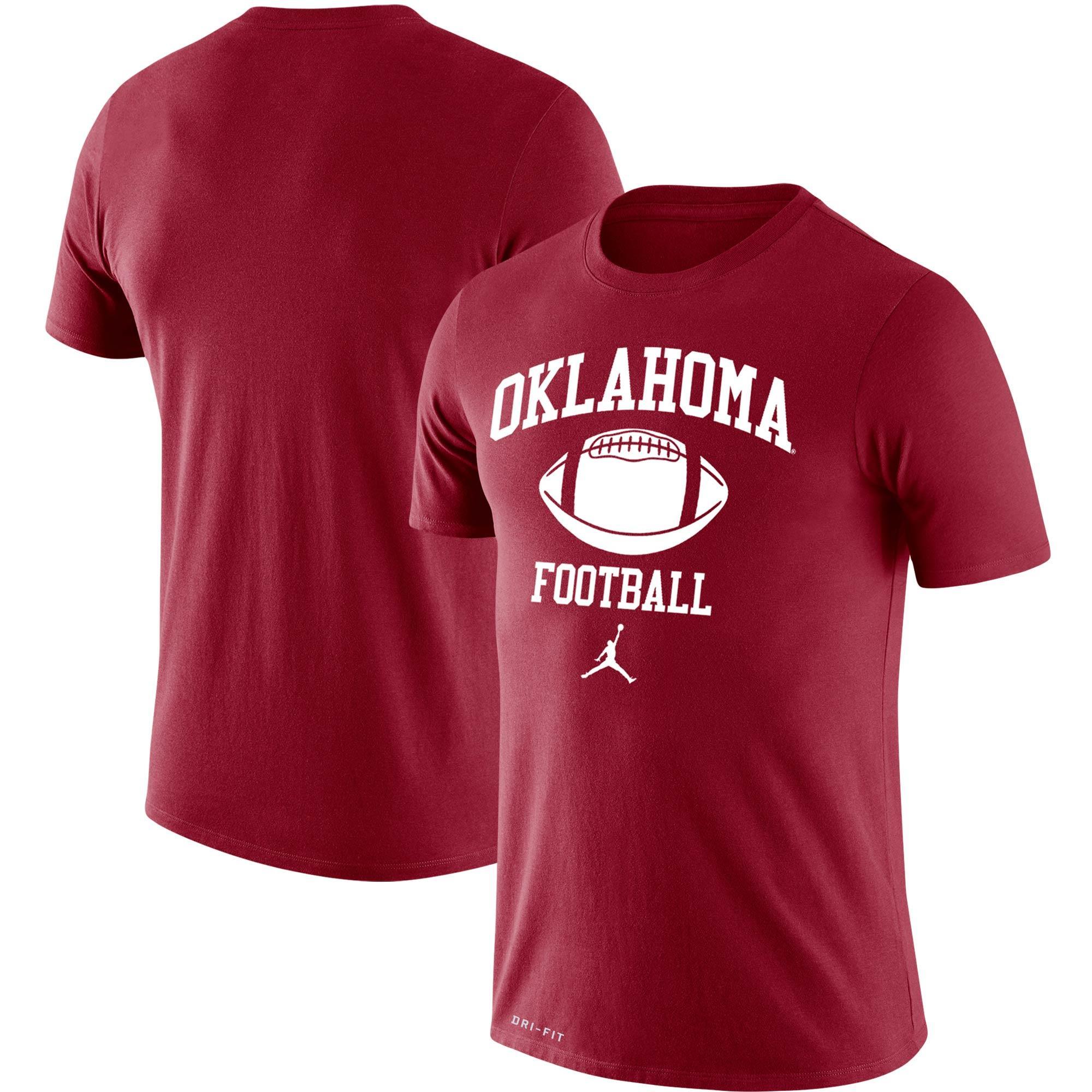 Mens Jordan Brand Crimson Oklahoma Sooners Retro Football Lockup Legend Performance T-shirt Product Image