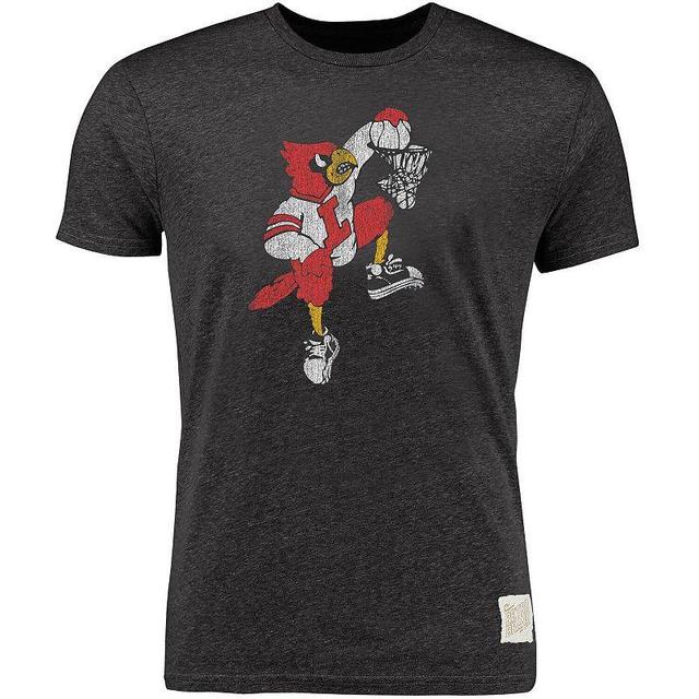 Mens Heather Black Louisville Cardinals Vintage-Like Tri-Blend T-shirt Product Image