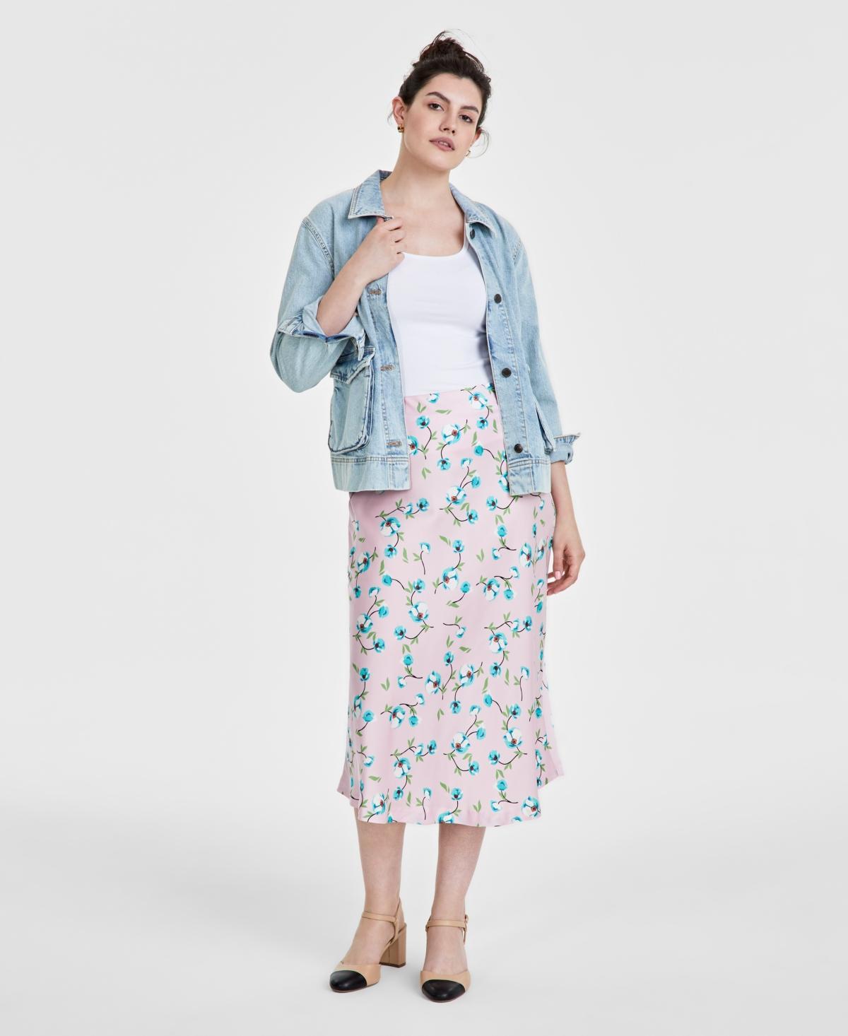 On 34th Womens Printed Slip Skirt, Created for Macys Product Image