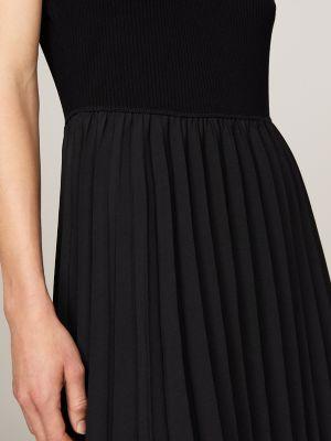 Mockneck Pleated Midi Dress Product Image