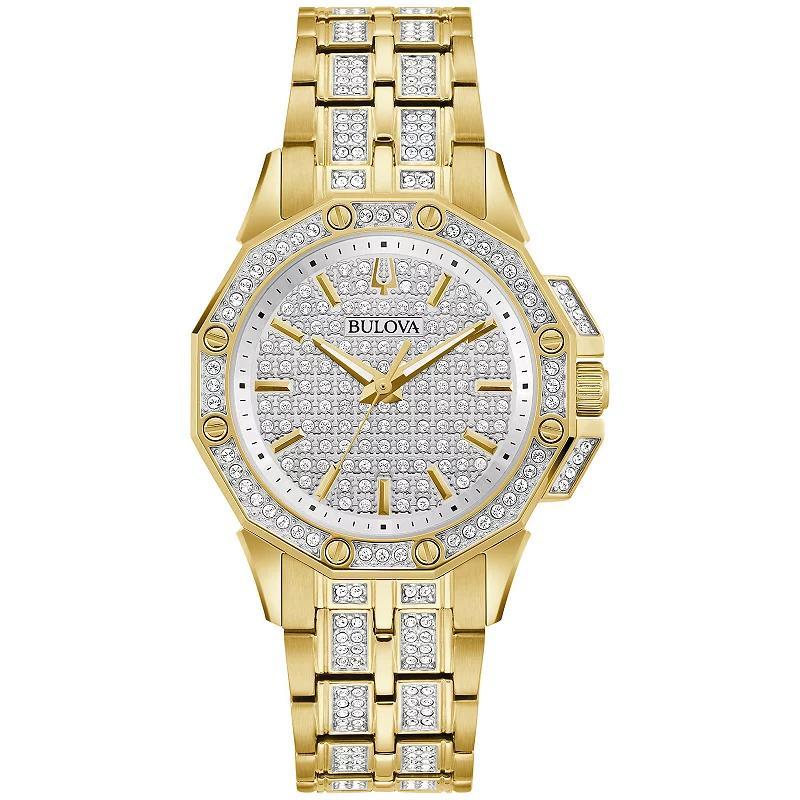 Bulova Women's Crystal Octava Gold-Tone Stainless Steel Bracelet Watch, 36 Millimeter Product Image