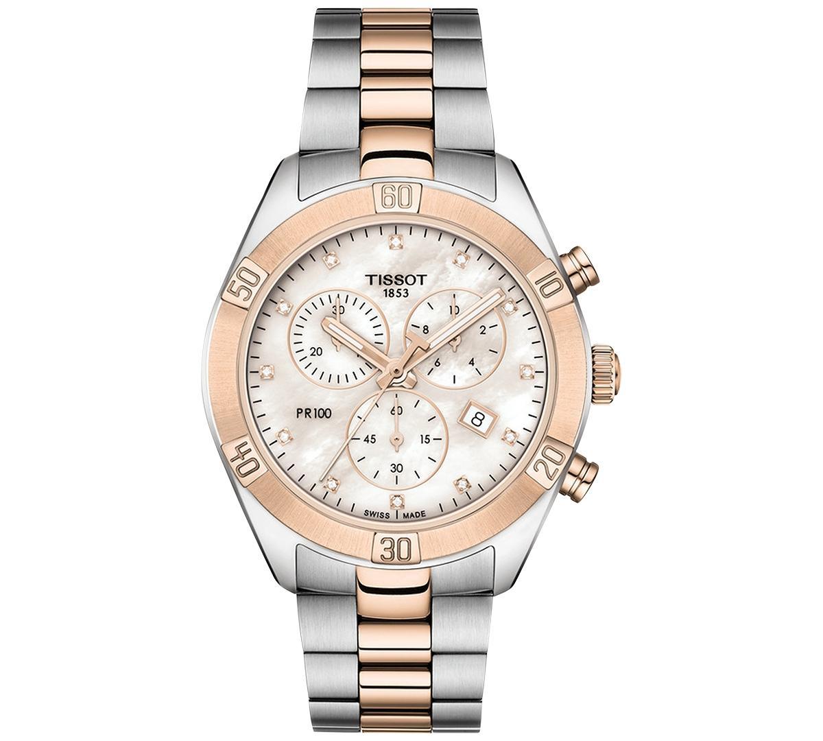 Tissot PR100 Link Bracelet Diamond Chronograph, 38mm Product Image