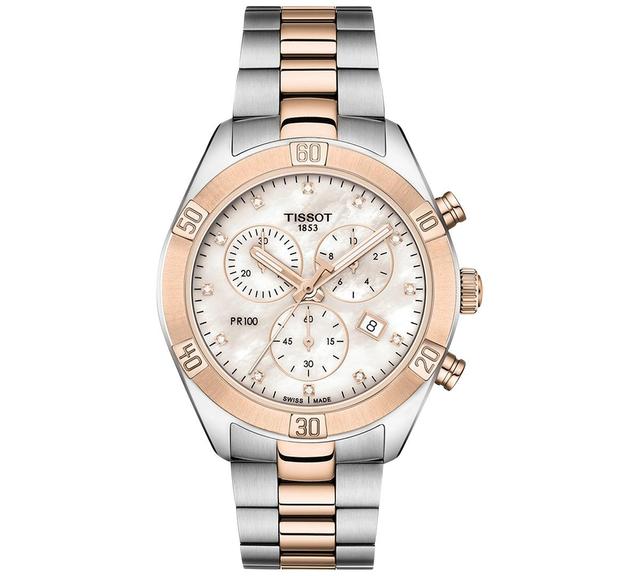 Tissot PR 100 Sport Chic Colorblock Chronograph Watch - Two Product Image