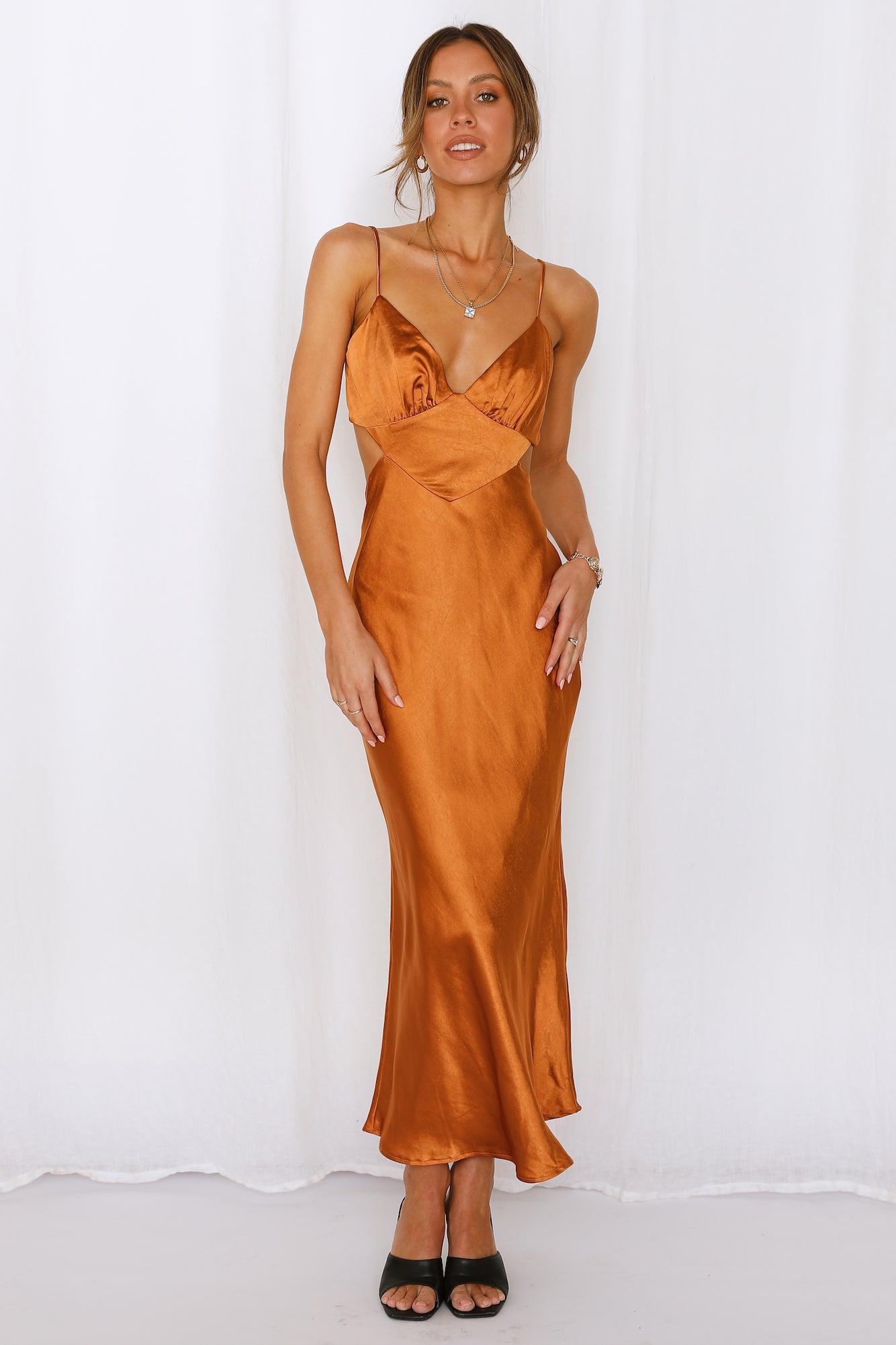 Thanks I Bought It Midi Dress Bronze Product Image