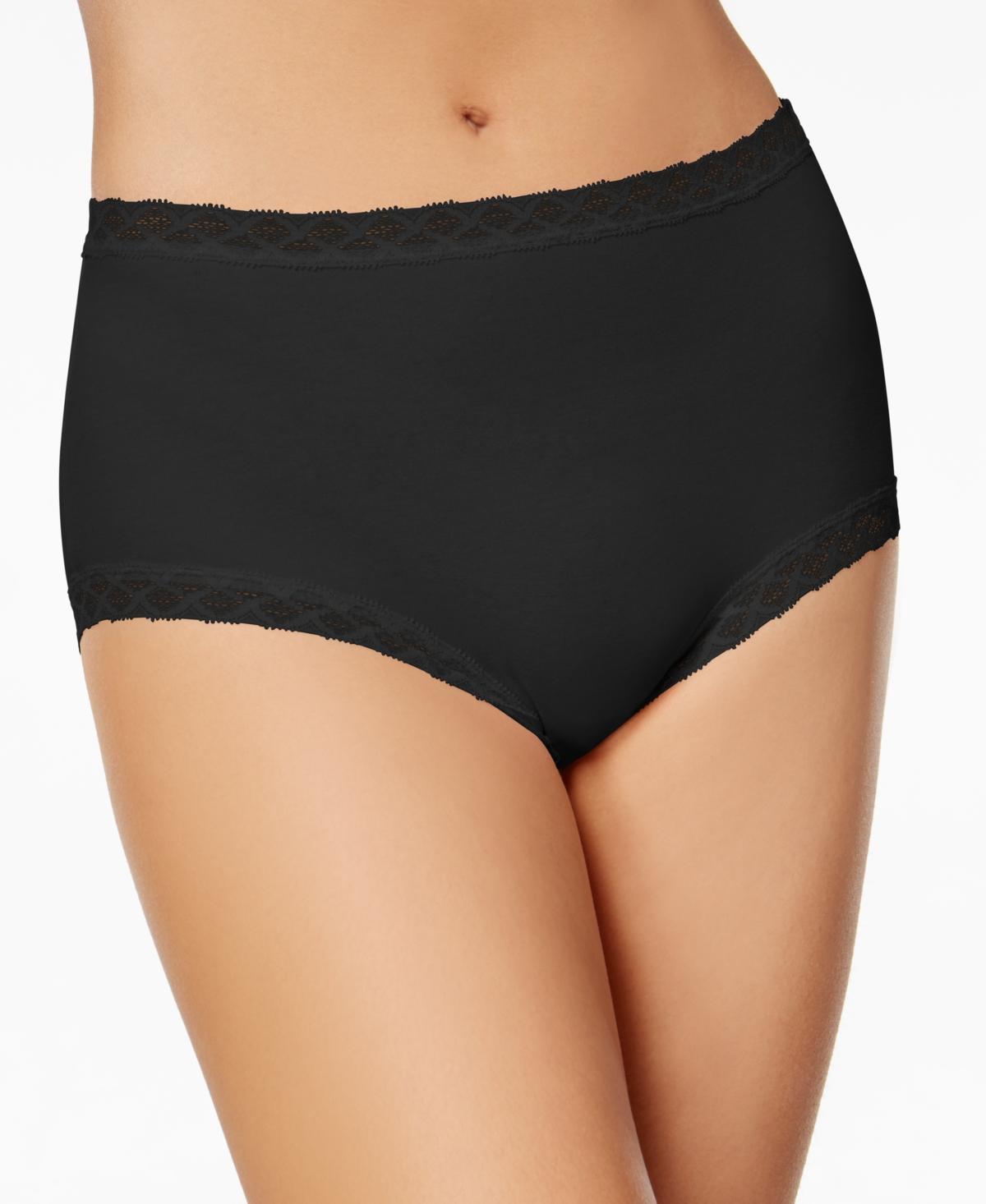 Natori Bliss Lace-Trim High Rise Cotton Brief 755058 Product Image