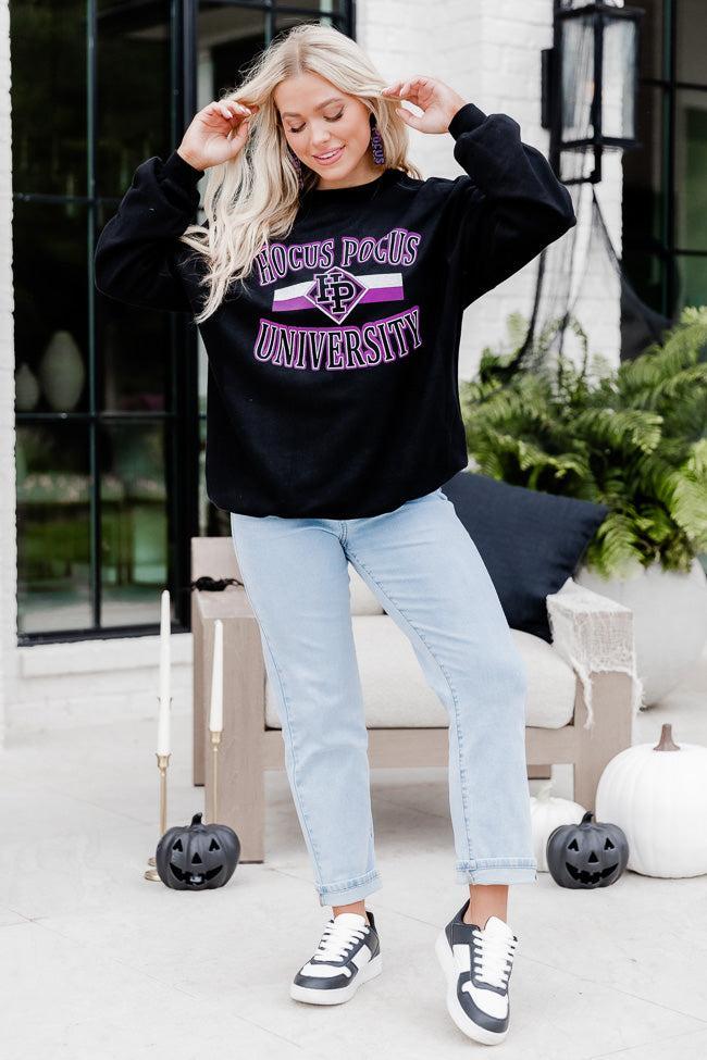 Hocus Pocus University Black Oversized Graphic Sweatshirt Product Image