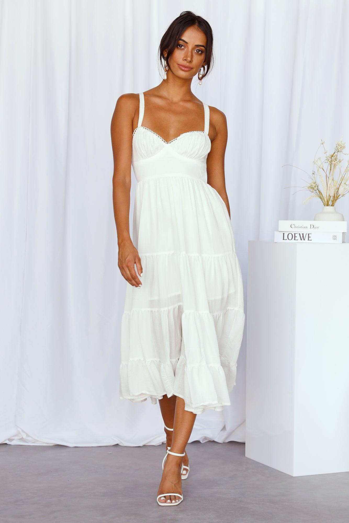 Freshly Brewed Midi Dress White Product Image