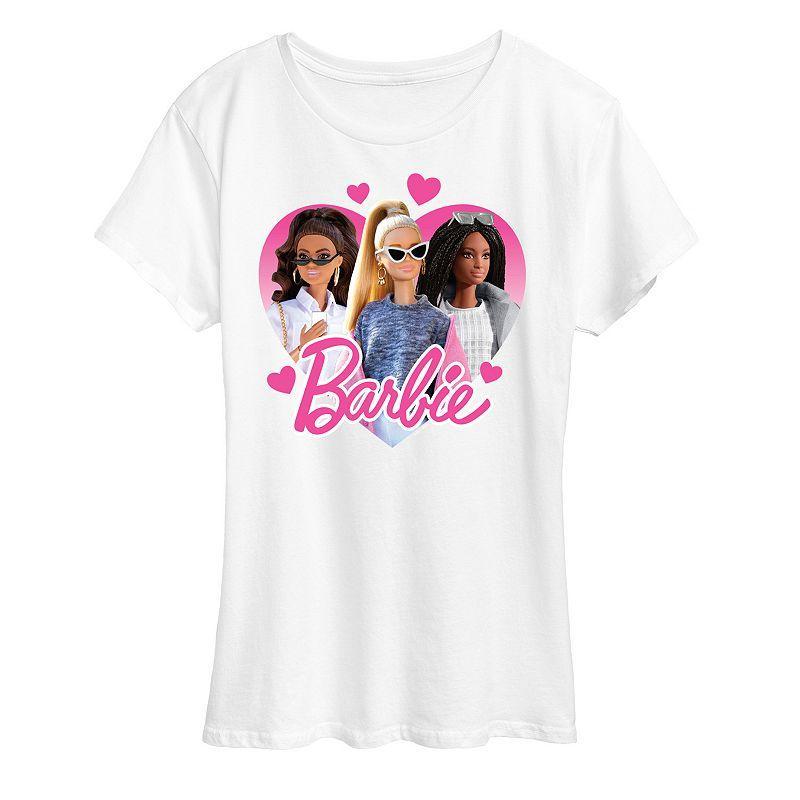 Womens Barbie Group Heart Graphic Tee Heather Grey Product Image