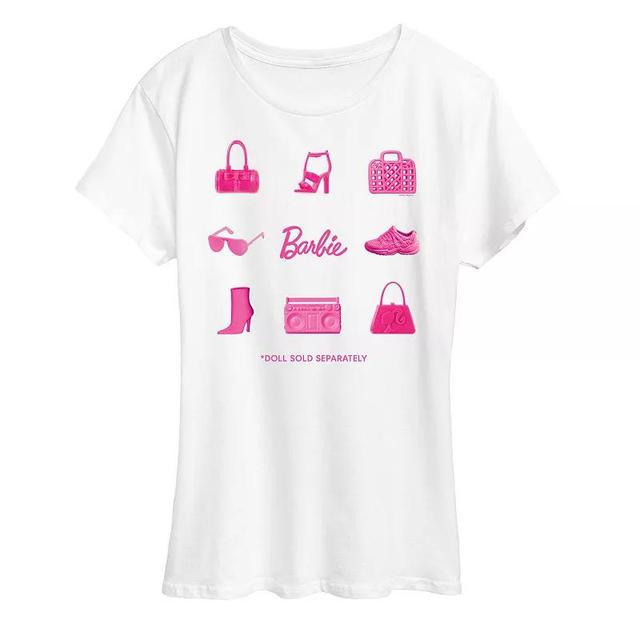 Womens Barbie Doll Grid Graphic Tee, Girls Product Image