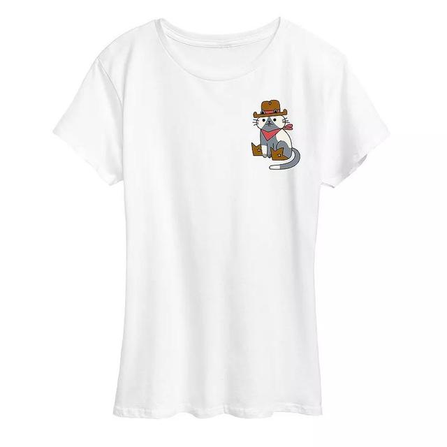 Womens Cowboy Cat Graphic Tee, Girls Product Image