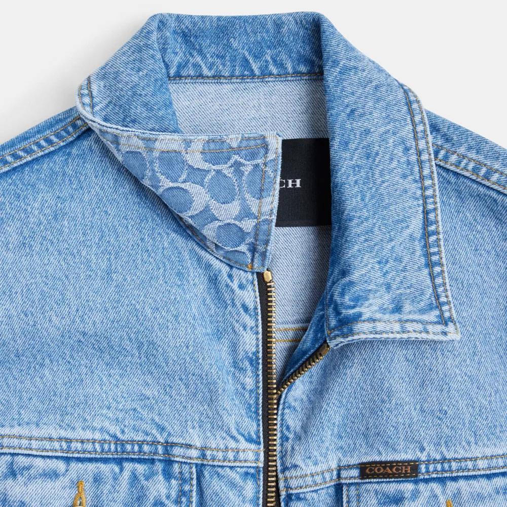 Denim Crop Jacket In Organic Cotton Product Image