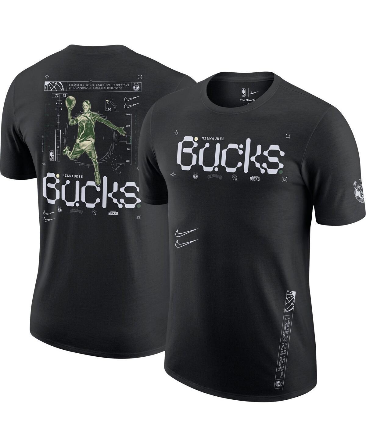 Mens Nike Black Milwaukee Bucks Courtside Air Traffic Control Max90 T-shirt Product Image