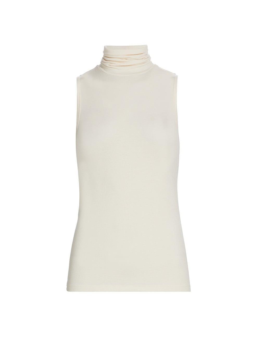 Womens Rib-Knit Sleeveless Turtleneck Tank Product Image