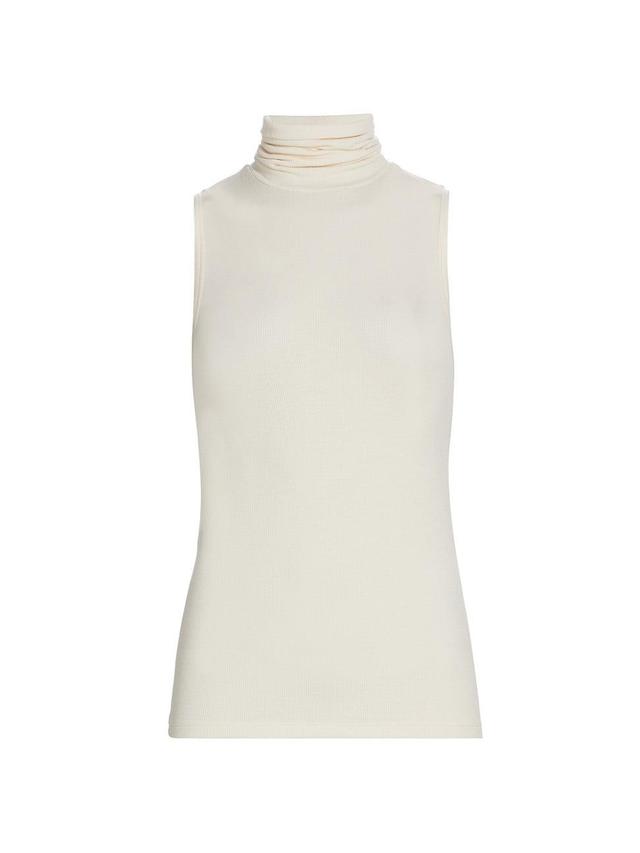 Womens Rib-Knit Sleeveless Turtleneck Tank Product Image