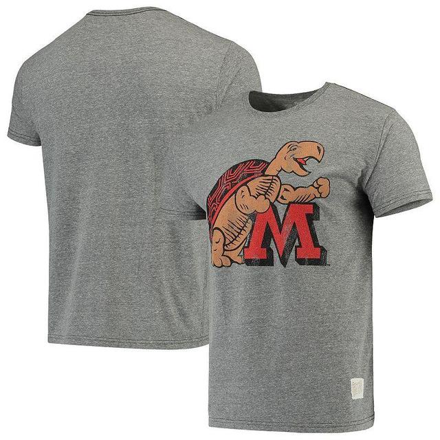 Mens Original Retro Brand Heathered Gray Maryland Terrapins Vintage Logo Tri-Blend T-Shirt Product Image