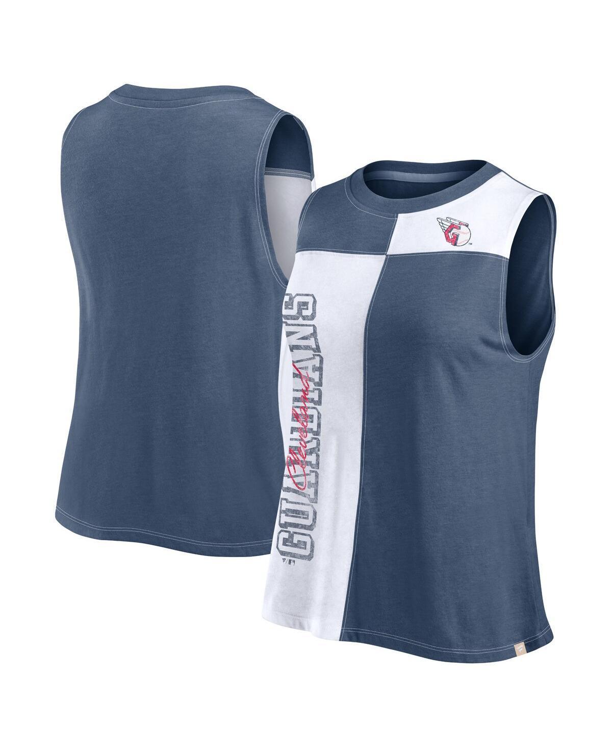 Womens Fanatics Branded /White New York Yankees Color-Block Tank Top Blue Product Image