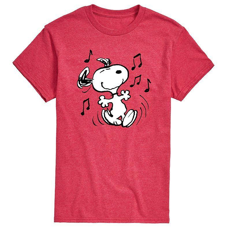 Mens Peanuts Snoopy Dancing Tee Red Product Image