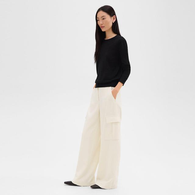 Admiral Crepe Wide-Leg Cargo Pant | Theory Product Image