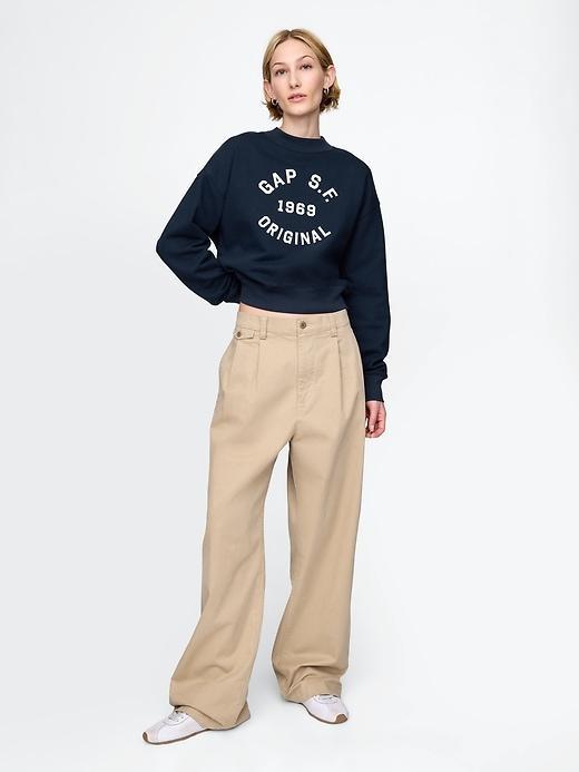 French Terry Cropped Sweatshirt Product Image