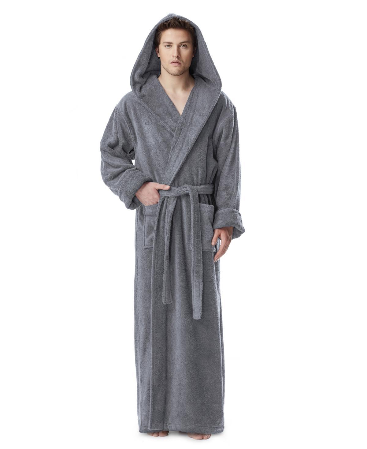 Arus Mens Thick Full Ankle Length Hooded Turkish Cotton Bathrobe Product Image