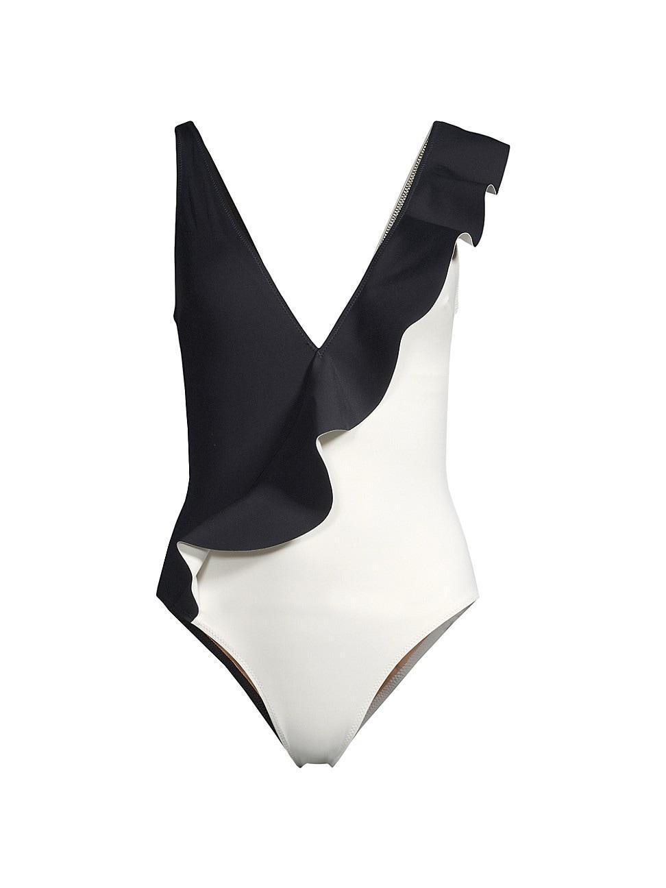 Womens Summer Reverie Two-Tone One-Piece Swimsuit Product Image