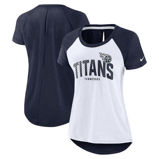 Womens Nike /Heather Navy Tennessee Titans Back Cutout Raglan T-Shirt Product Image