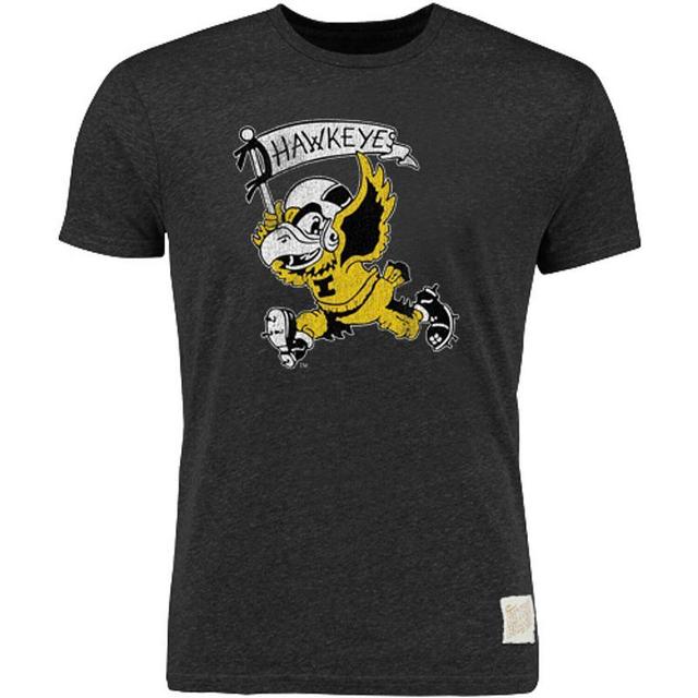 Mens Heather Black Iowa Hawkeyes Vintage-Like Herky Tri-Blend T-shirt Product Image